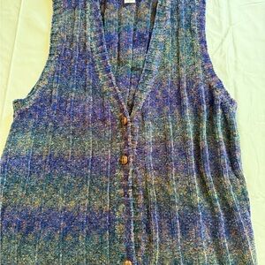 Elegant Blue and Green Women's Vest